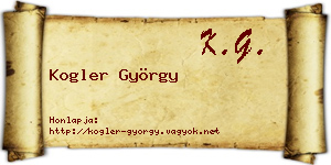 Kogler György névjegykártya