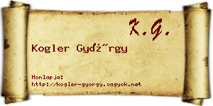 Kogler György névjegykártya