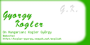 gyorgy kogler business card